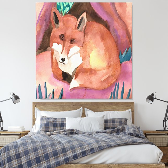 Red Fox 🦊  Canvas Print (Insitu(Bedroom))
