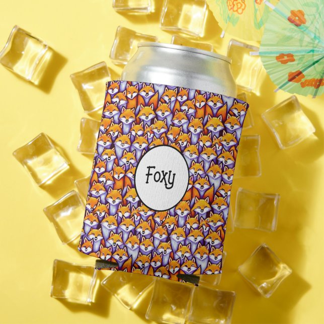 Red fox cartoon woodland funny foxy pun humour can cooler (In Situ Summer)