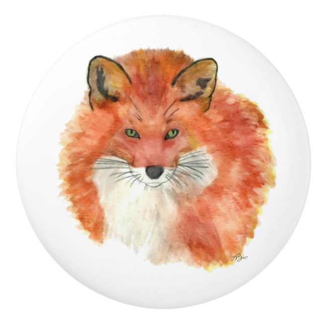 Red Fox Ceramic Knob (Front)