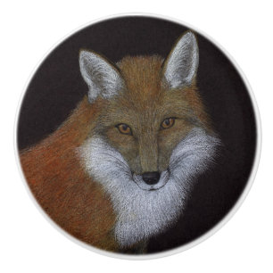 Red Fox Ceramic Knob
