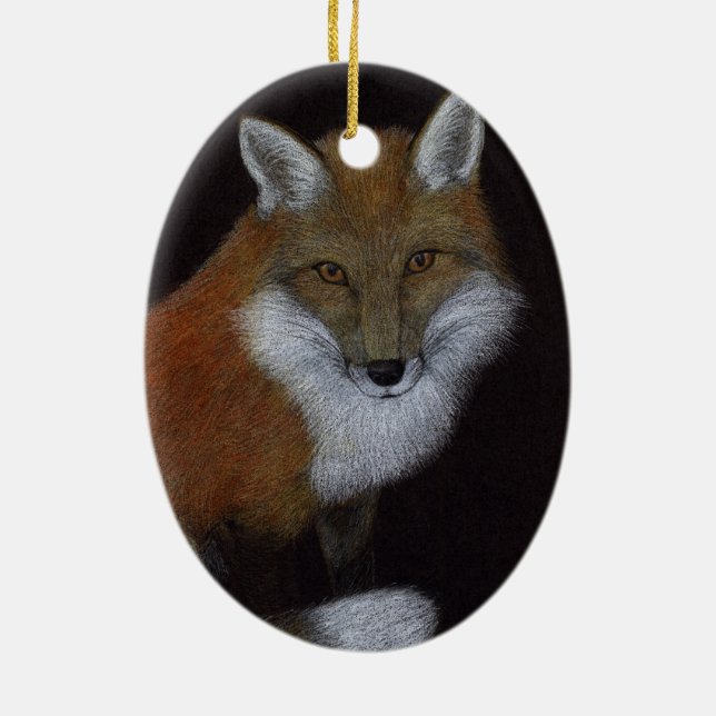 Red Fox Ceramic Tree Decoration (Back)