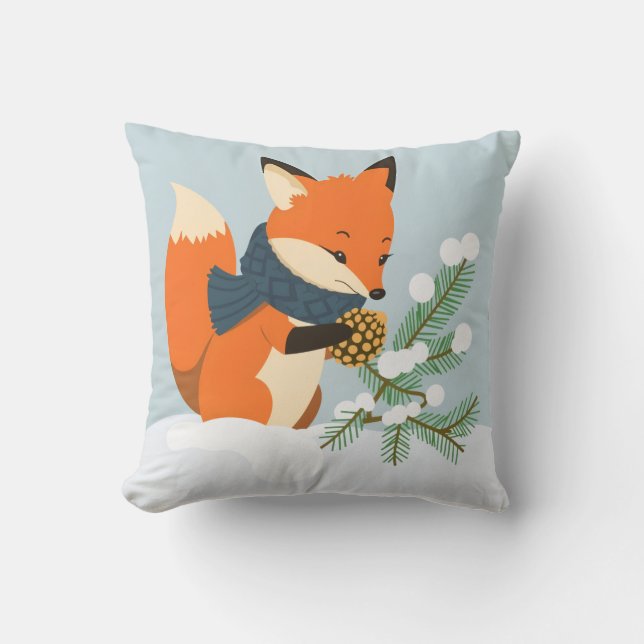 Red Fox Christmas fun Cushion (Front)