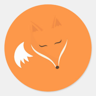 Red fox classic round sticker