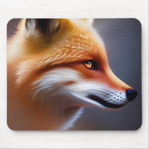 Red Fox Close up AI Art   Mouse Mat