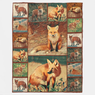 Red Fox Collection Fleece Blanket