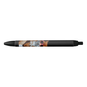Red Fox Custom Black Trim Pen, Black Ink Pen