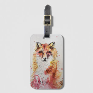 Red Fox Cute animal Art Drawing Luggage Tag