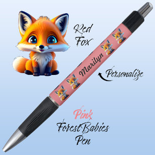 Red Fox, Cute Animal Stationery Gift Colourful Pin