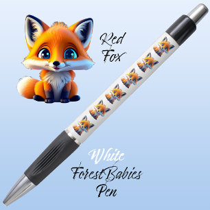 Red Fox, Cute Unique Whimsical Forest Animal White