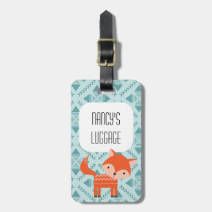 Red Fox Cute Woodland Animal Luggage Tag