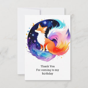 Red Fox Dreams Birthday Thank You Card