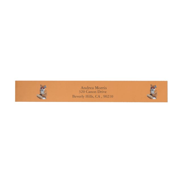 Red Fox, Fancy Fox Art  Wrap Around Address Labels (Individual)