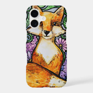Red Fox Floral Nature Art