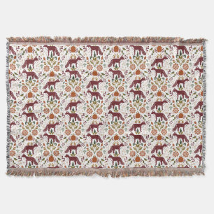 Red Fox Folk Art Throw Blanket Autumn Home Decor