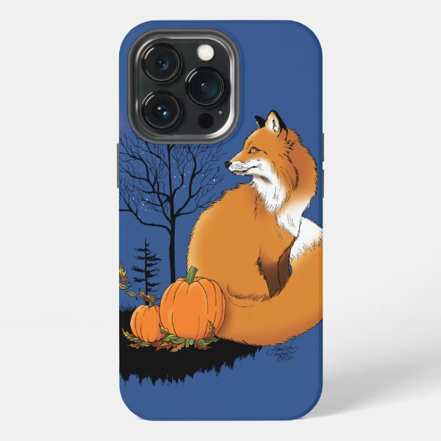 Red Fox Forest Pumpkins iPhone Case (Back)