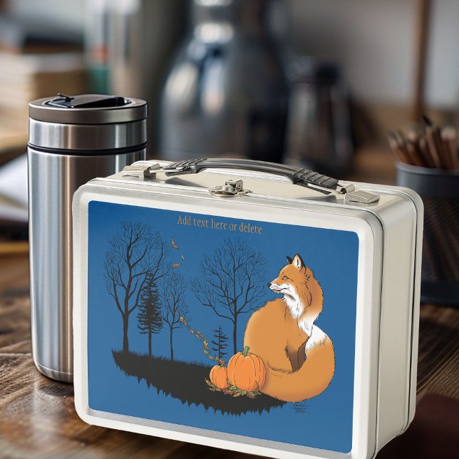 Red Fox Forest Pumpkins Metal Lunch Box (Creator Uploaded)