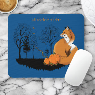 Red Fox Forest Pumpkins Mouse Mat