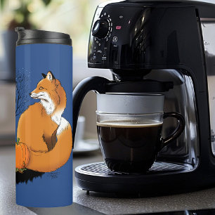 Red Fox Forest Pumpkins Thermal Tumbler