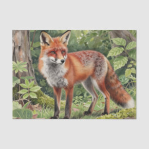 Red Fox Forest Wildlife Portrait Tissue Paper