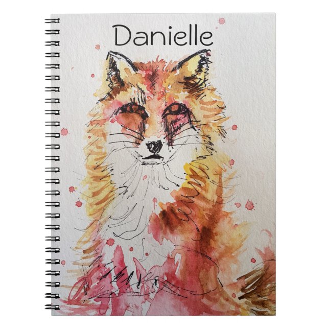 Red Fox foxes cute Girls name Notebook (Front)