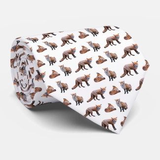 Red Fox Frenzy Tie Double Sided (choose colour)