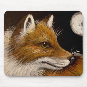 RED FOX - FULL MOON Mousepad