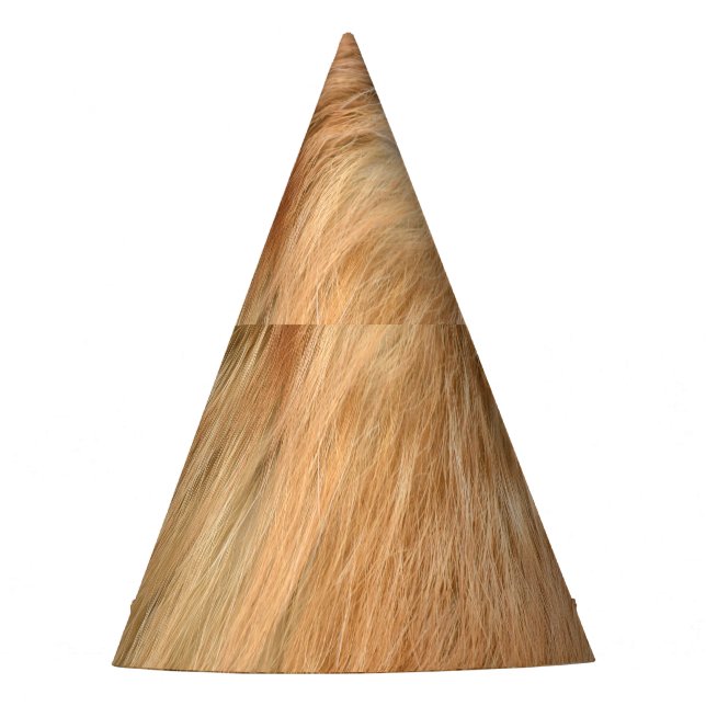 Red Fox Fur Pattern Tile Party Hat (Front)