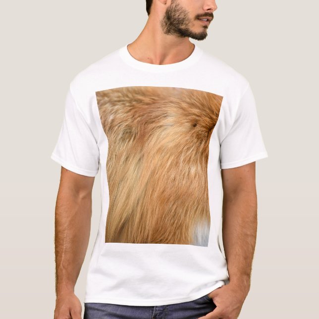 Red Fox Fur Pattern Tile T-Shirt (Front)