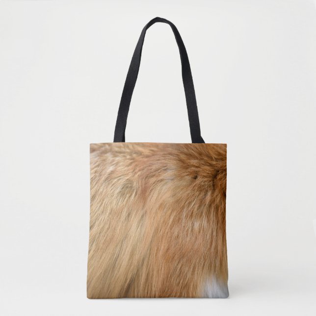 Red Fox Fur Pattern Tile Tote Bag (Front)