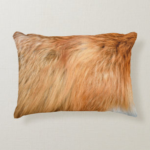 Red fox fur texture decorative cushion