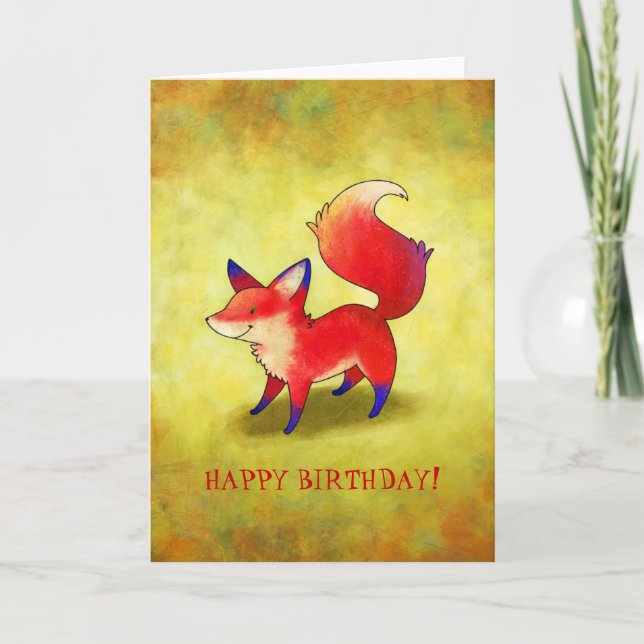 Red Fox Greeting Card(customisable) Card (Front)