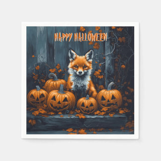 Red Fox Halloween Napkin