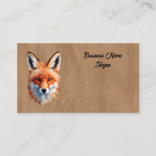 Red fox head business card