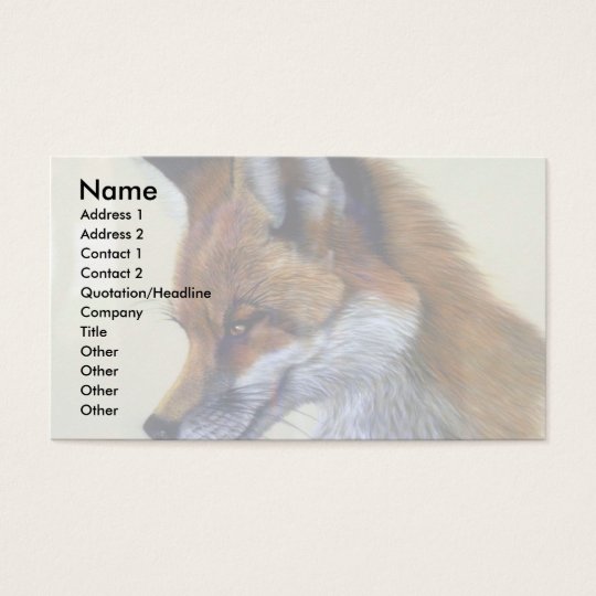 Red Fox (head study) Business Card