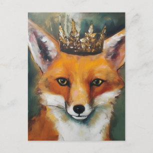 Red Fox in a Crown Postcard