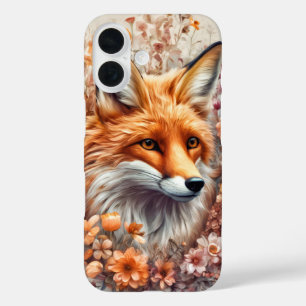 Red fox in flowers cover