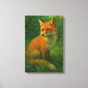 Red Fox in Forest - Wildlife Nature Portrait Canvas Print