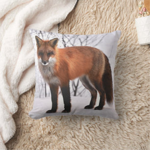 Red Fox in Snow Cushion