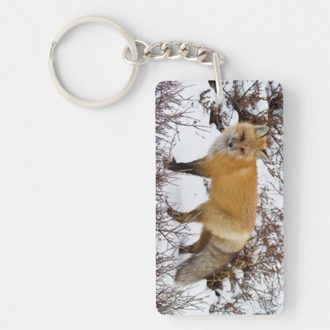 Red Fox in snow in winter Key Ring (Front)