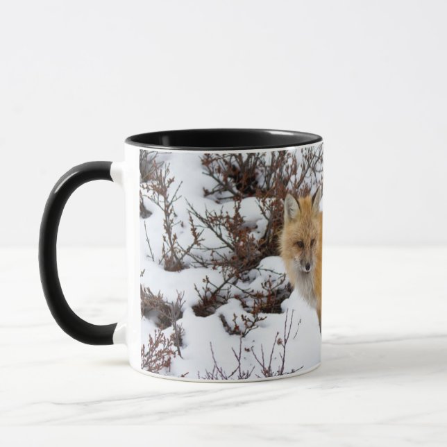 Red Fox in snow in winter Mug (Left)