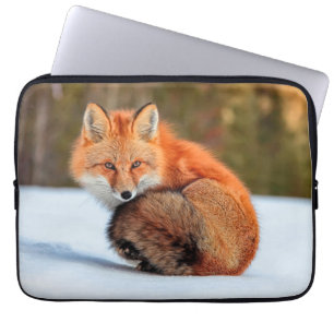 Red Fox In Snow   Yukon Laptop Sleeve