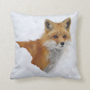 Red Fox in the Snow Cushion