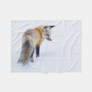Red Fox in Winter Fleece Blanket