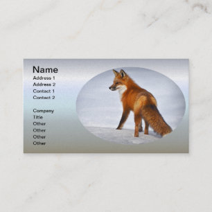 Red Fox in Winter Snow Business Card