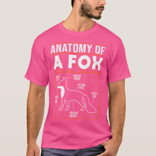 Red Fox Kawaii Anatomy Of A Fox T-Shirt