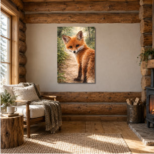 Red Fox Kit Woodland Animal Poster