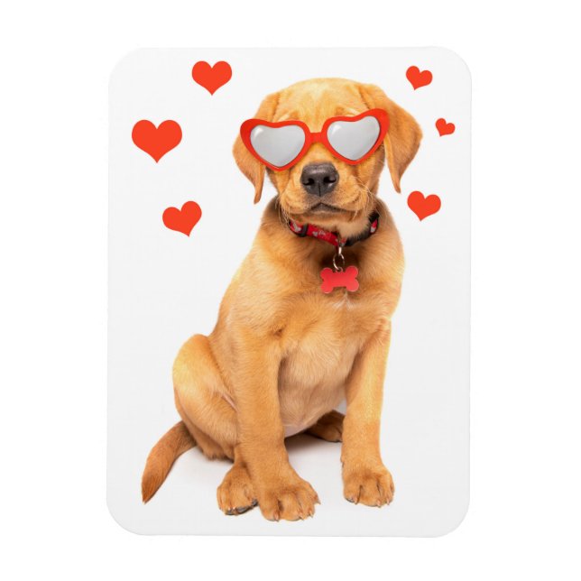 Red Fox Labrador Puppy Love Magnet (Vertical)