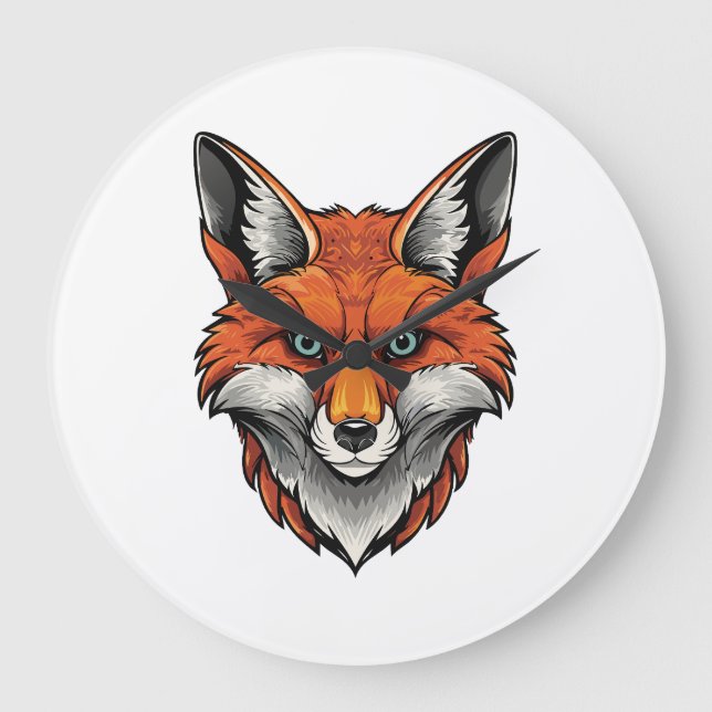 Red fox large clock (Front)