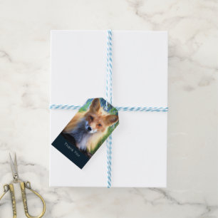 Red Fox Laying in the Grass Scenic Thank You Gift Tags