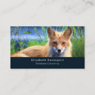 Red Fox Laying in the Grass Wildlife Image Business Card